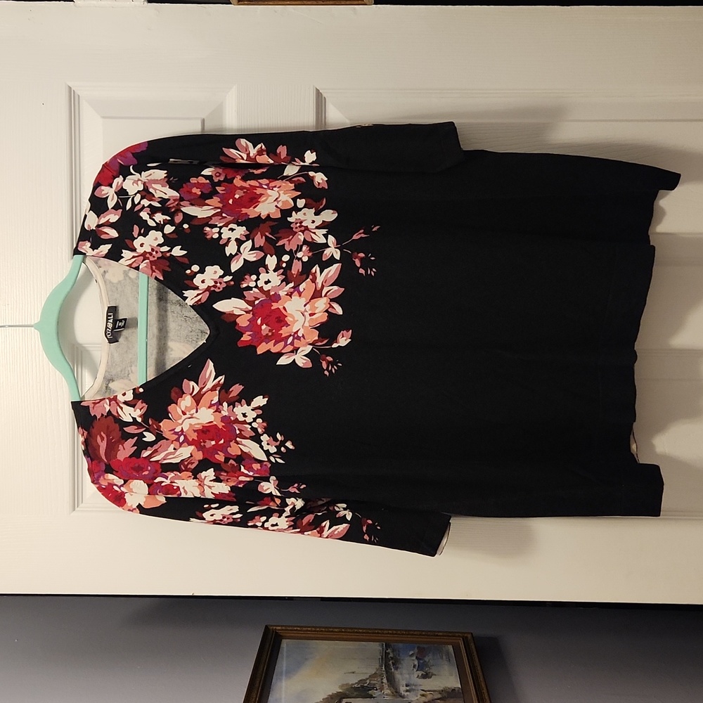 Roz & Ali black with roses sweather
